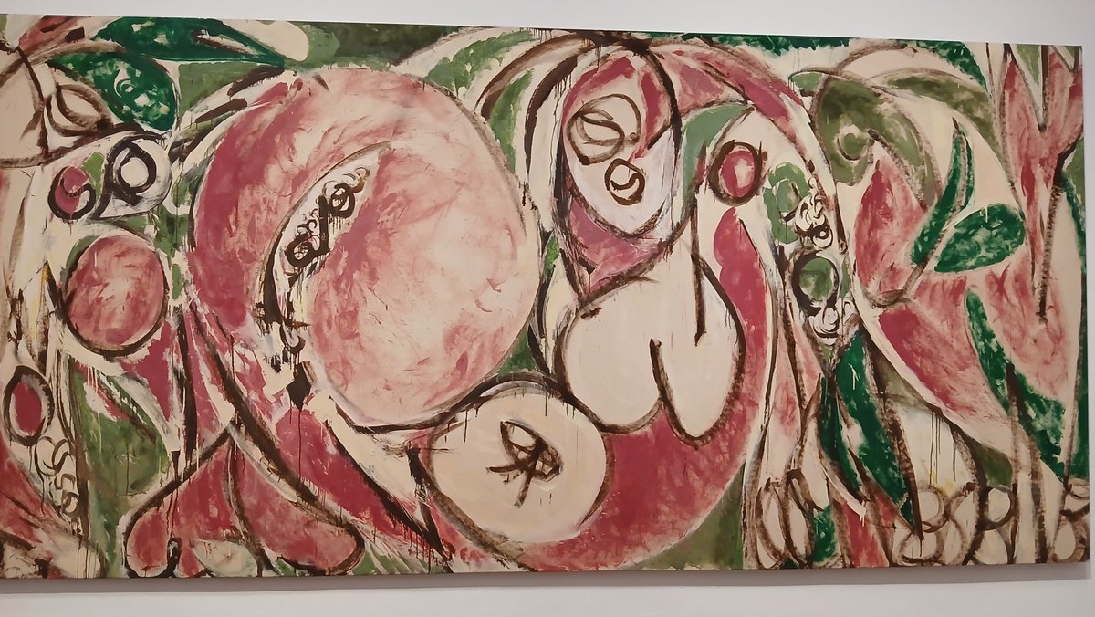 Saw this stunning &amp; huge painting, 'Seasons', at the Miro Fundacion, Barcelona. By American Lee Krasner (1908-84), whose husb was Jackson Pollock. His fame often overshadowed her work (the old story). He died 1956, drunk, in a single-car crash. She painted this 1957. #art #women