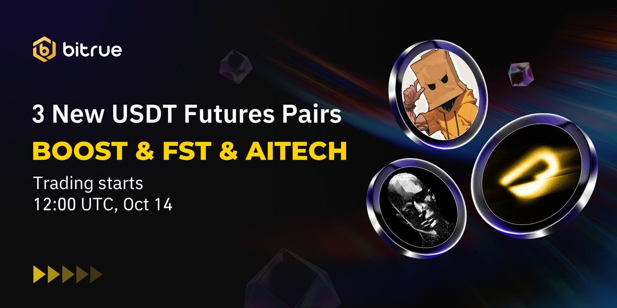 🚀 #Bitrue is launching 3 new perpetual futures pair! $AITECH <a href="/AITECHio/">AITECH</a>
$FST  <a href="/FreeStyle_Web3/">FreeStyle Classic</a>  $BOOST  <a href="/boostdotgg/">Boost</a>

✅ Up to 10x leverage
✅ Trading starts: 12:00 UTC, Oct 14

👉 Details: support.bitrue.com/hc/en-001/arti…
