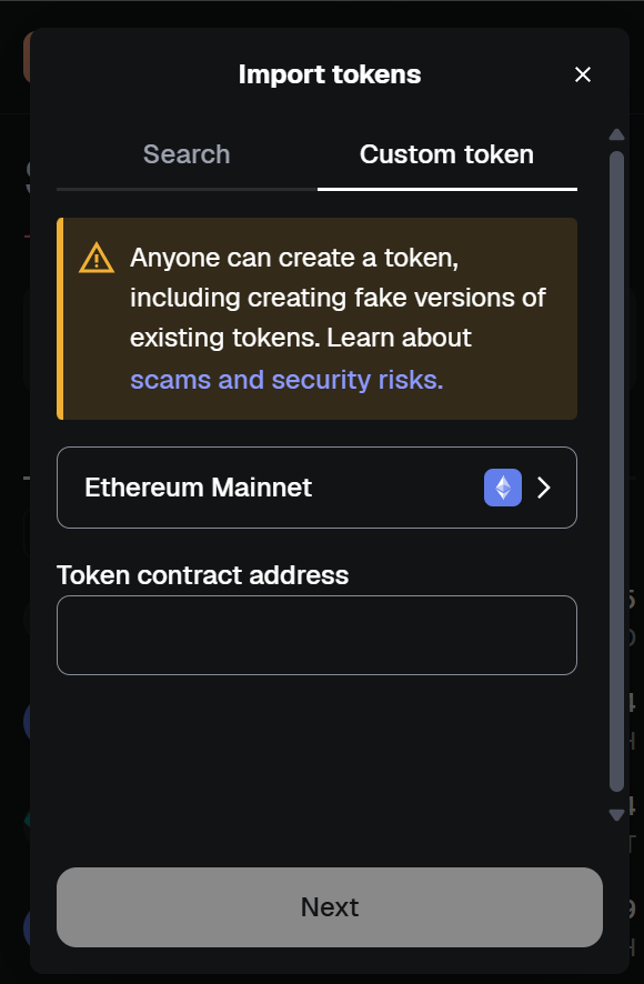 Milla807's tweet photo. @rmovx Import manually like this 

Token contract address: 0x699F088b5DddcAFB7c4824db5B10B57B37cB0C66 https://t.co/iCYLTTVuxZ
