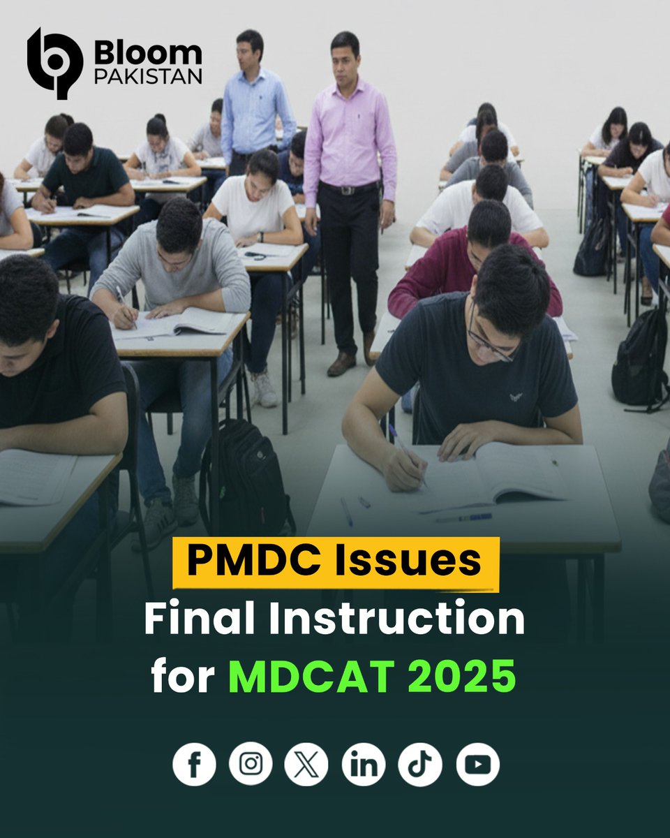 bloom_pakistan's tweet image. 🩺 The Pakistan Medical and Dental Council (PMDC) has instructed universities to conduct a mandatory pre-hoc analysis of MDCAT 2025 papers to ensure transparency and fairness.

Read More: bloompakistan.com/pmdc-issues-fi…

#PMDC  #mdcat2025  #EducationNews #MedicalAdmissions #Pakistan