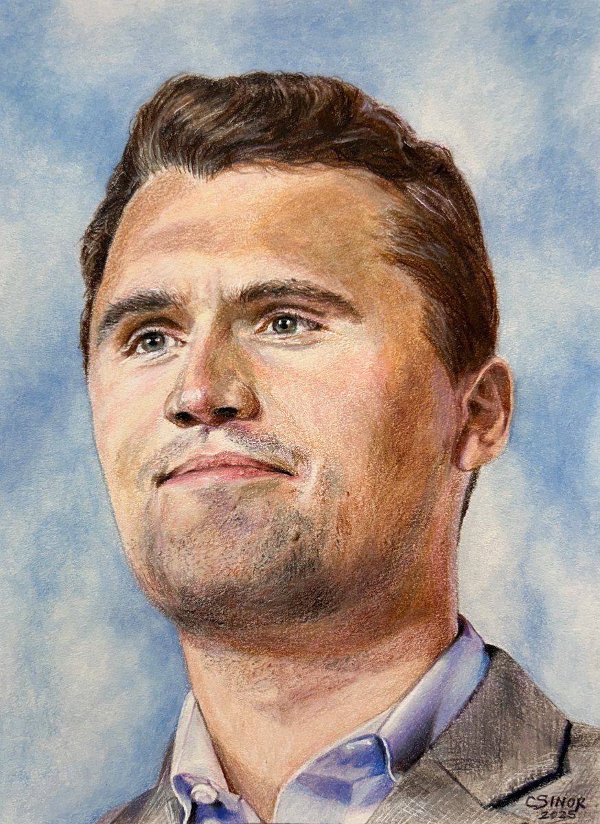 Happy Birthday in Heaven Charlie Kirk 
(my drawing)