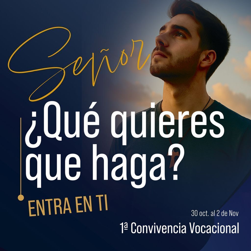 Hay preguntas que cambian la vida… 💭
Atrévete a detenerte, escuchar y descubrir qué quiere Dios de ti. 🙏

Del 30 de octubre al 2 de noviembre — ¡Vive la 1ª Convivencia Vocacional! 💙
Inscripciones: forms.gle/vbZHKdGWHvfRkR…

#Vocación #Escucha #Fe #ConvivenciaVocacional