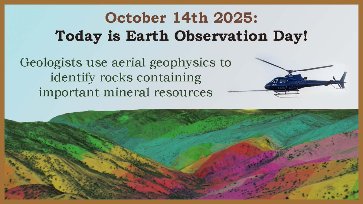 VAGEOL's tweet photo. Happy #EarthScienceWeek! Today is Earth Observation Day! Geologists use images from aerial geophysical surveys to help them identify rocks and important mineral resources on the ground and subsurface. Learn more here: https://t.co/dfYo0mhFlZ https://t.co/j1NUJUHjpH