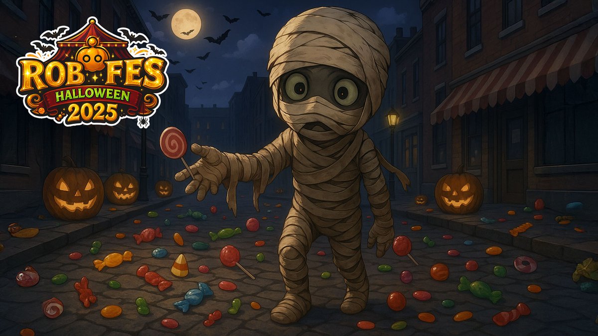 Robloxlaboen's tweet image. 🎃RobFes Halloween 2025 4th song! 
🤕Mummy Gummy Yummy🍬

Story about a candy-loving Mummy
youtube.com/watch?v=tVu7Wo…
#ロブフェス2025 #Robfes2025 #Robloxevent

RobFes starts October 24th, 2025(Fri) 5pm Japan time!