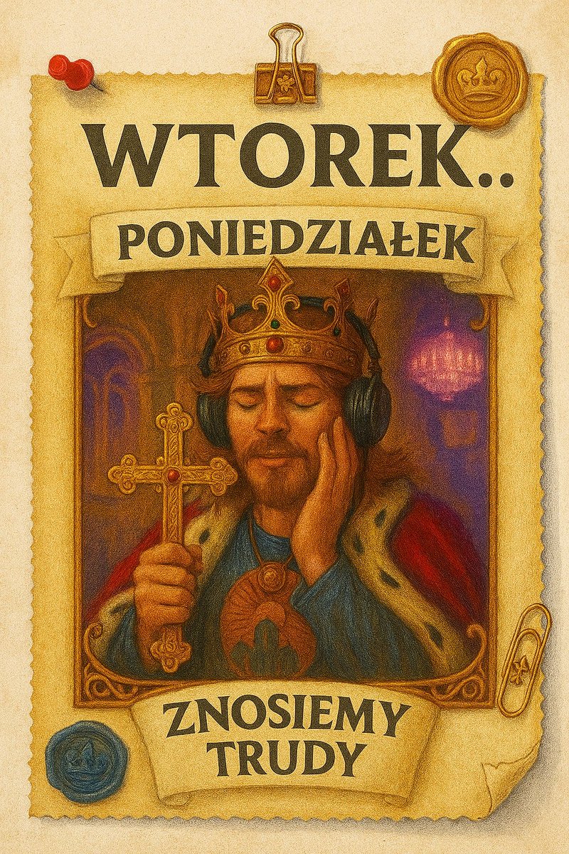 Dzień dobry poddani 

„Pokora to nie rezygnacja — to siła, która pozwala iść dalej mimo ciężaru korony.”  
— Król Praktycjusz I, wtorkowy patron wytrwałości 👑📜💪
