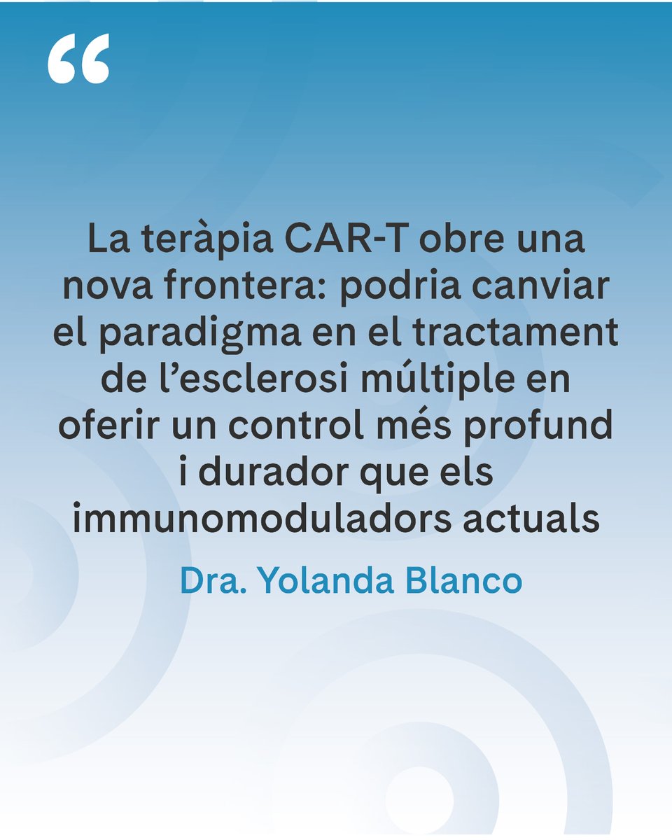 OPINIÓ | El futur dels tractaments de l’esclerosi múltiple

 🆕📝Columna de la Dra. Yolanda Blanco, Cap de la Unitat de Neuroimmunologia i Esclerosi Múltiple del #CLÍNIC.

💬 "Avui, la majoria de pacients poden aspirar a una vida sense discapacitat."

➕Info👉