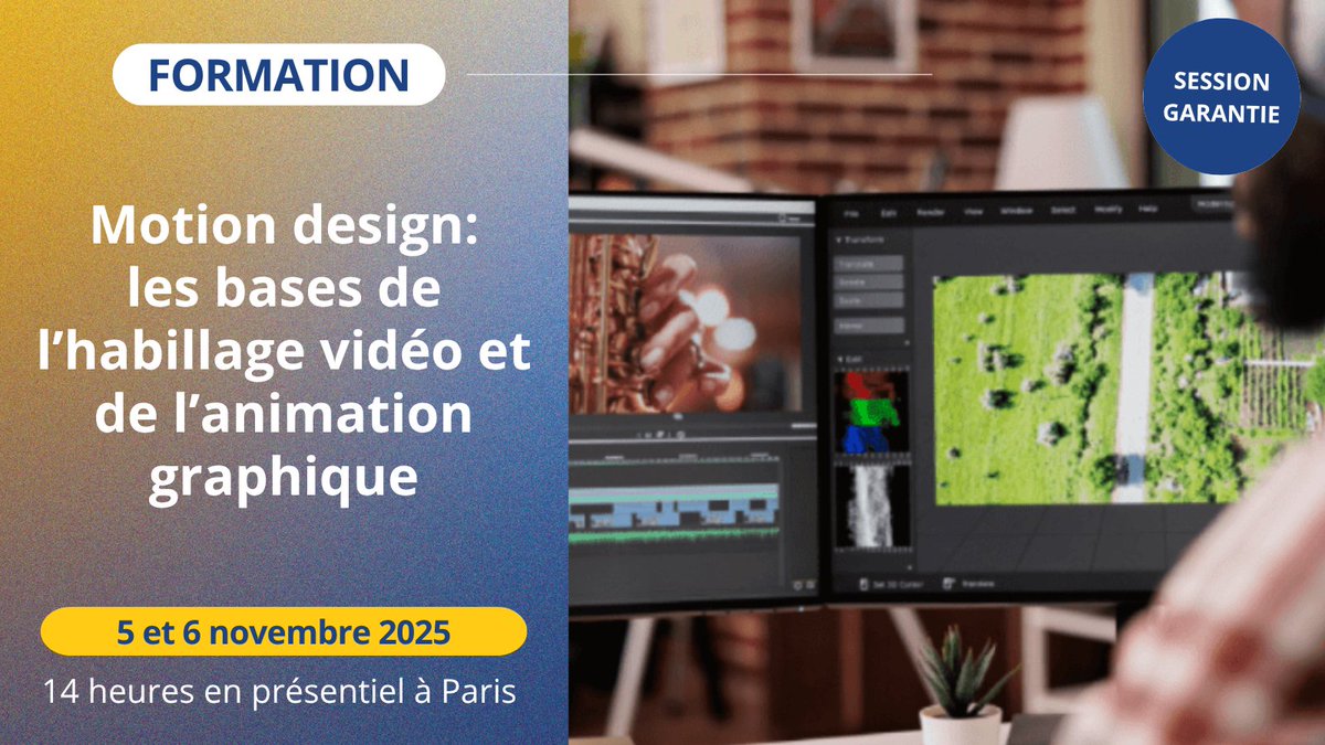 🎥 Participez à notre formation à Paris sur les bases du motion design

🗓️ Date: 5 et 6 novembre 2025

Apprenez les techniques pour créer des animations graphiques de qualité professionnelle depuis chez vous !
samsa.fr/formations/for…
