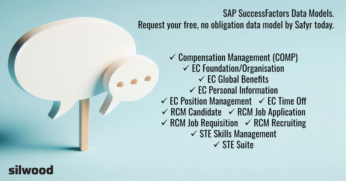 Silwood_Safyr's tweet image. SAP SuccessFactors data models. Request your free, no obligation data model by Safyr today. ow.ly/s6AV50WI9IS #DataTable #DataModel #DataModeling