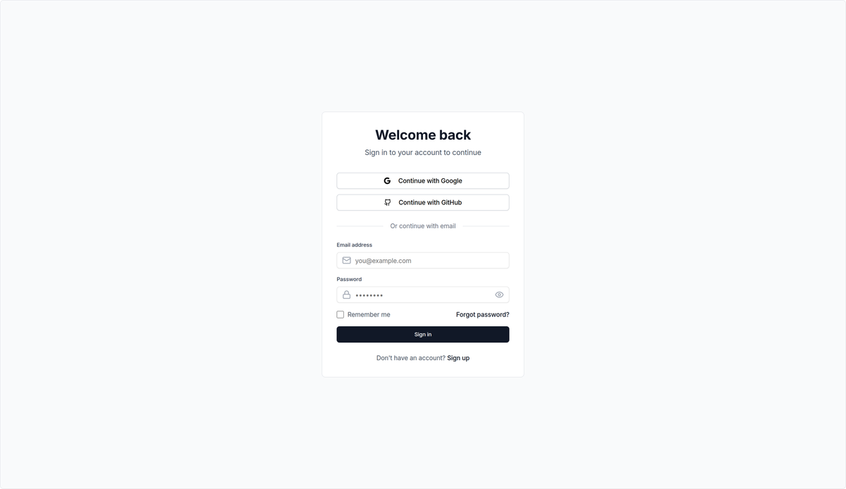 Orca_x12's tweet image. Modern login form with social auth and password visibility. Authentication made beautiful! #Auth #ReactJS