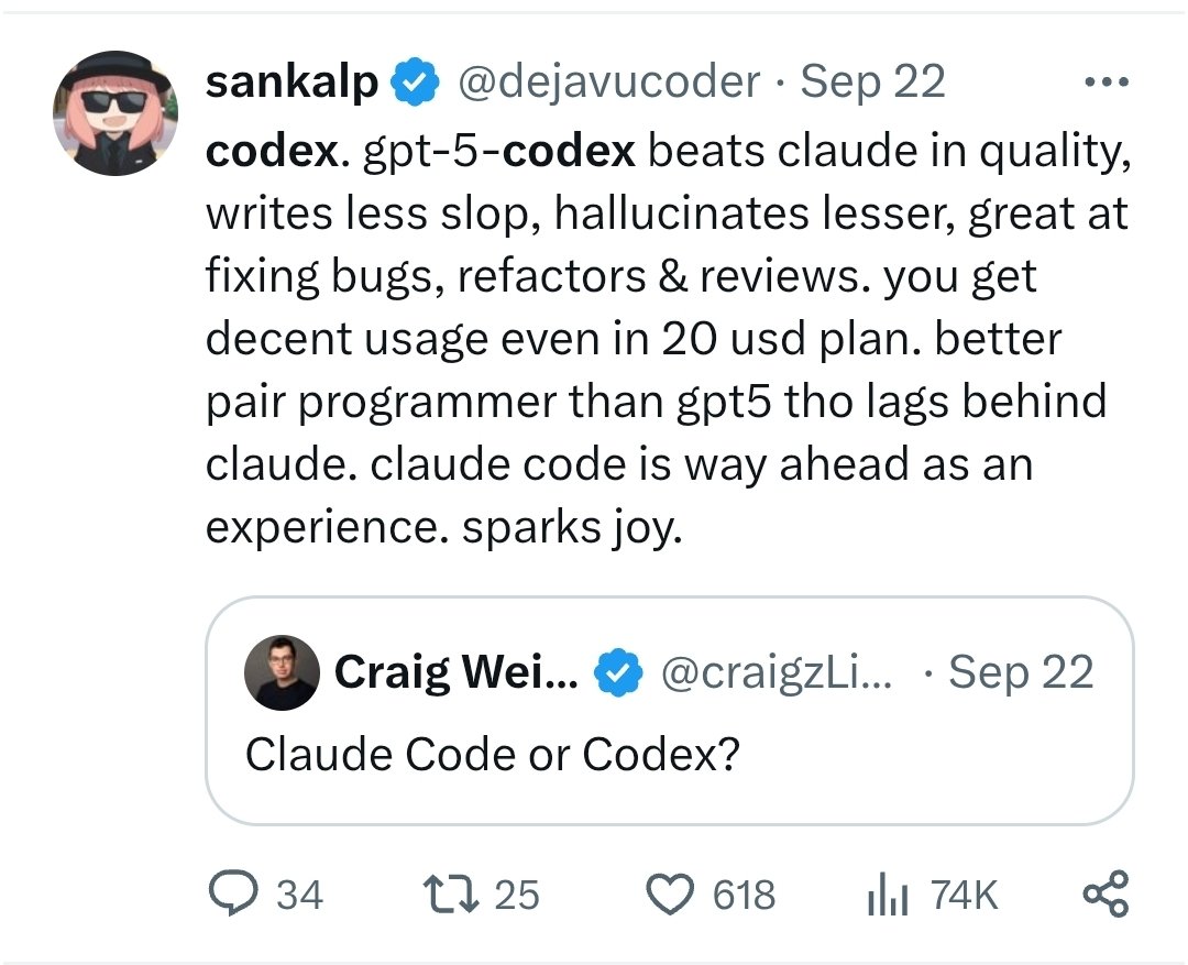 dejavucoder's tweet image. people are still figuring out things about codex sydney sweeney and me have been saying since 1 month now...