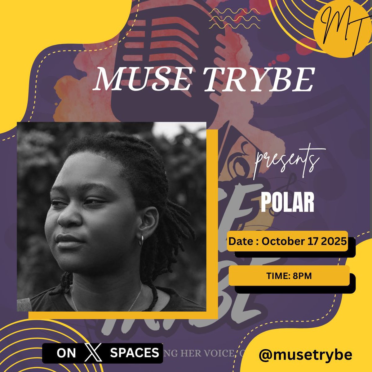catch me on space with <a href="/MuseTrybe/">Muse__TRYBE</a> this friday by 8pm.

stay activeeee.🤍