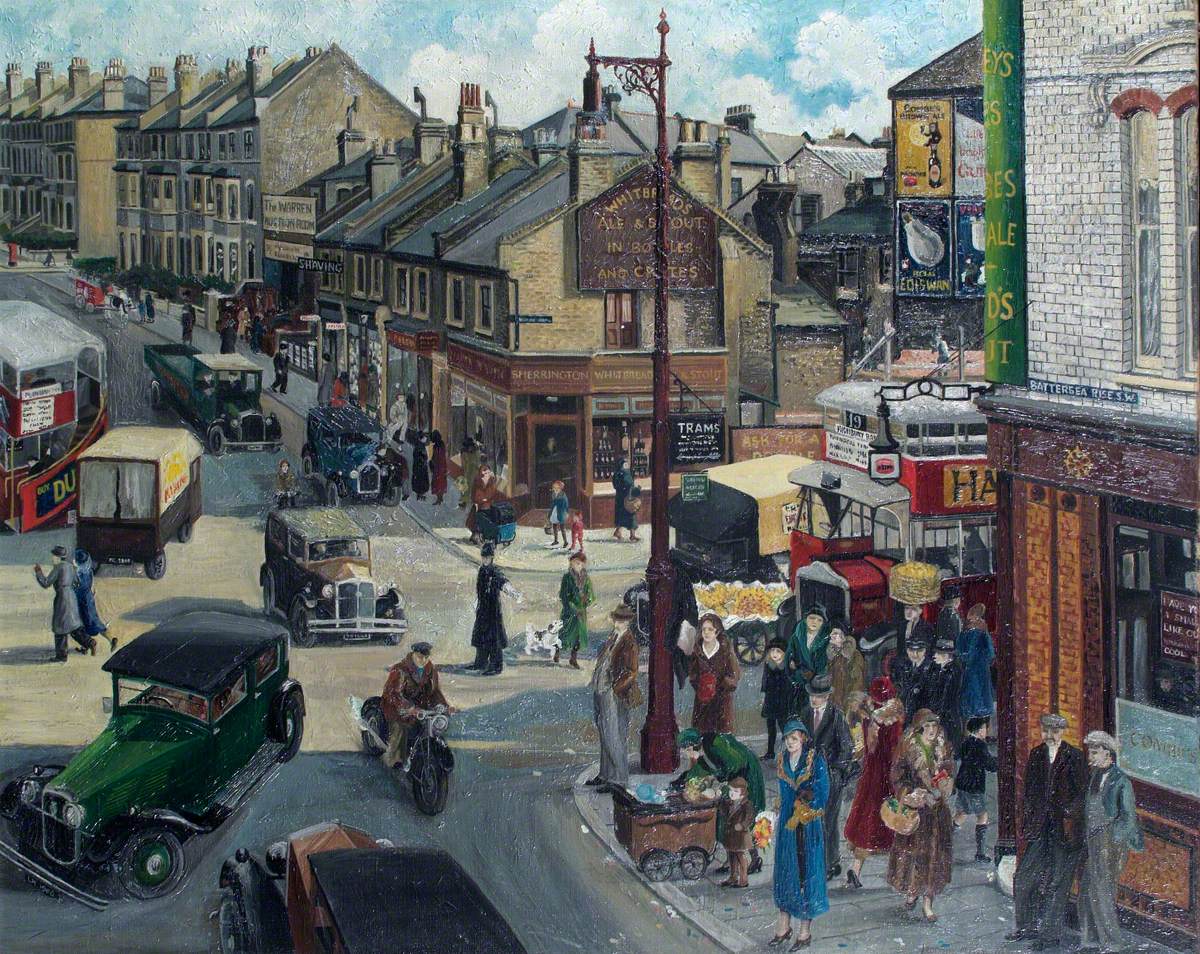 'Crossroads from My Window', Battersea Rise (1932) by Leonora Kathleen Green

(Wandsworth Heritage Collection)