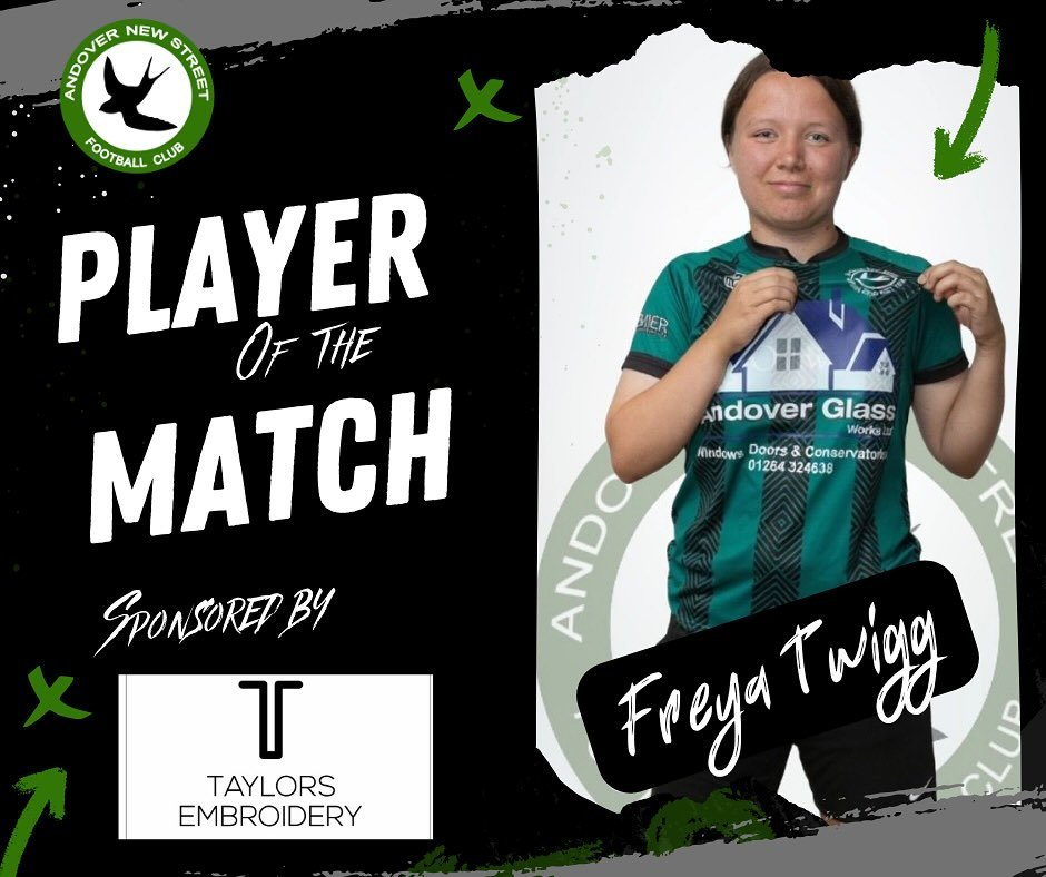 💚🖤 PLAYER OF THE MATCH RECAP 💚🖤

A look at Sunday’s Player of the Match, sponsored by Taylor’s Embroidery — Freya 👏

Freya shone with relentless energy and commitment throughout. Her selfless work rate, clever movement, and defensive tracking boosted the team’s performance.