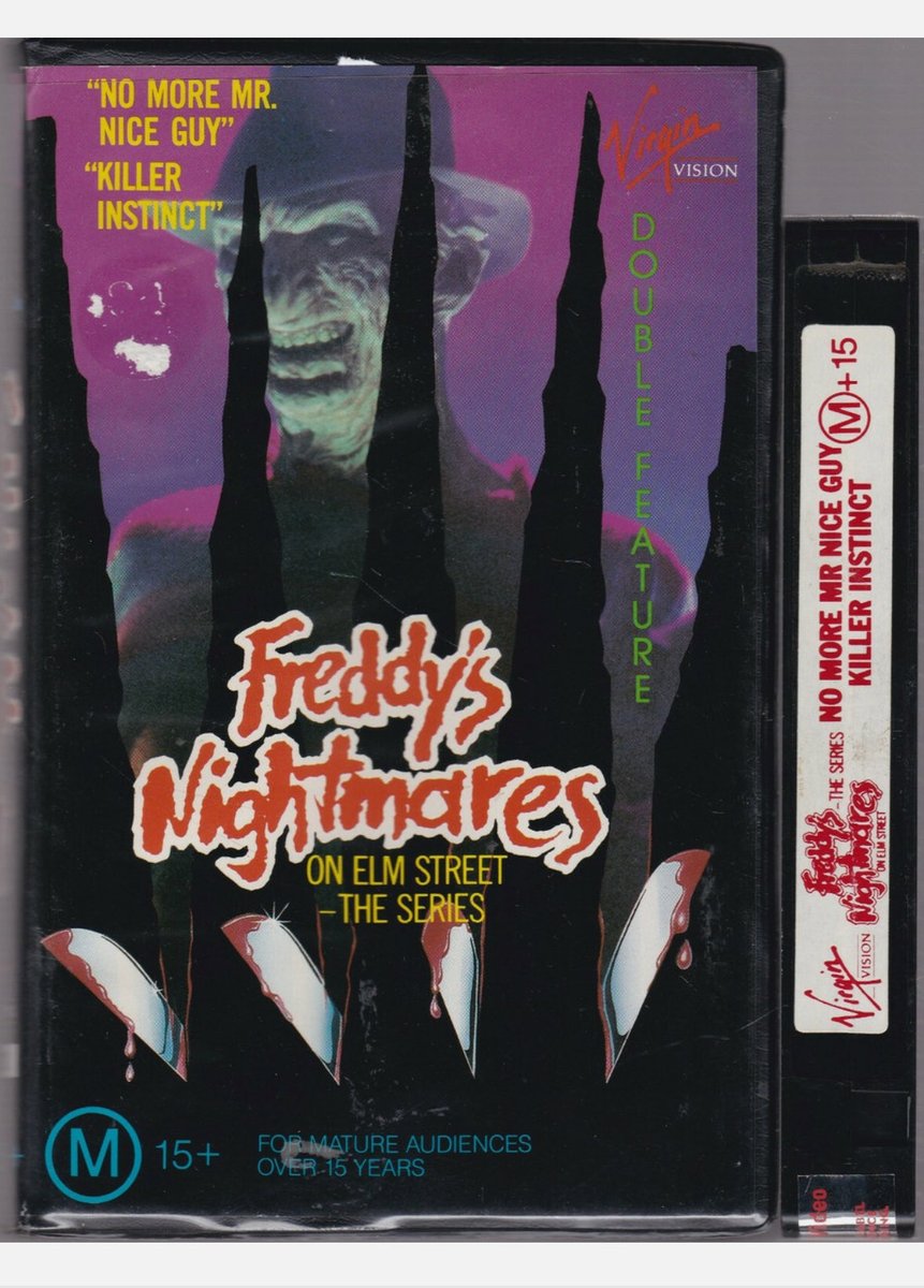 horrorfanaticG's tweet image. Revisiting another couple of episodes of #FreddysNightmares tonight. Watching the very first 2 episodes I ever saw, thanks to a video release from way back in the day. This pic is of the actual VHS, which is 1 of 7 I have in my collection 🎃