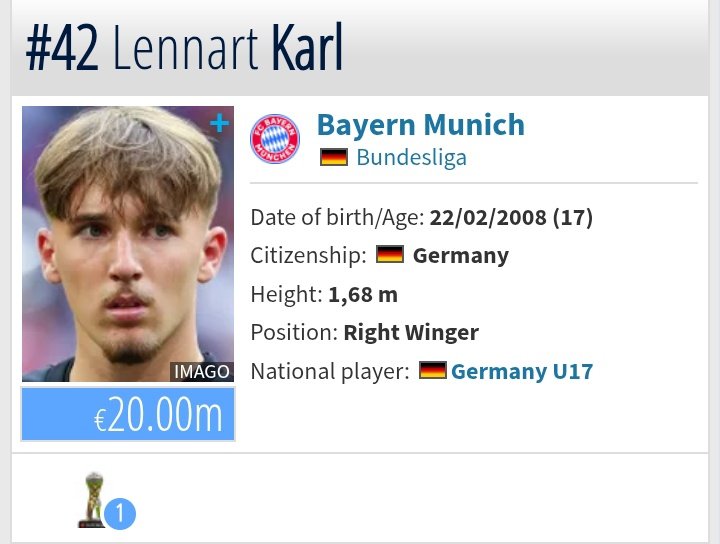 🚨✅ Lennart Karl's market value has gone up to €20m !

He is the second most expensive U-17s in the world. 🤑

(🗞️ <a href="/Transfermarkt/">Transfermarkt</a>)