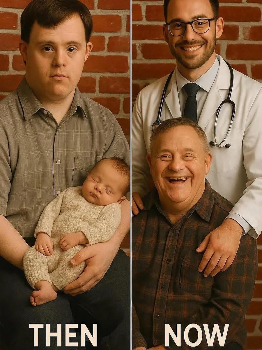 ElinaMia34's tweet image. A father with Down syndrome raised his son who is now a doctor! ❤️🥹
