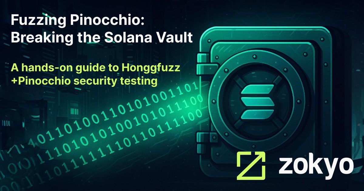 We built a fuzzing harness for Solana Vaults using Pinocchio and Honggfuzz.

Learn how to uncover hidden bugs in on-chain logic (full PoC, setup walkthrough, and runnable example code).

Big thanks to <a href="/mahmoud89/">mahmoud</a> for the write-up.

🔗 zokyo.io/blog/guide-to-…