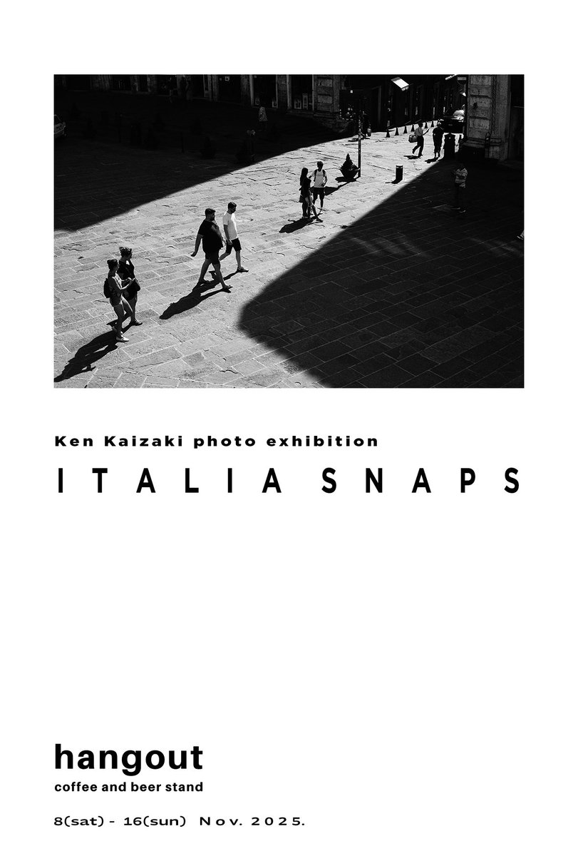 clam_c's tweet image. 写真展 ITALIA SNAPS アンコール展示します

山口市駅前通りにあるHangoutさんで11月8(土)〜15日(日)
2度のイタリア旅行で撮ってきたスナップから再編成
プリミティブなスナップは古いものになってきていますが、そんな時代だからこそ、見ていただきたい展示を目指しています