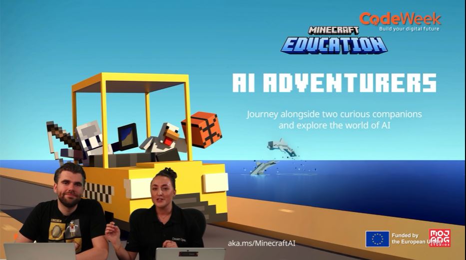 CodeWeekEU's tweet image. “Learning meets creativity in Minecraft Education!” 🎮
Join Dream Space educators Michael & Neve as they introduce AI Adventures for #EUCodeWeek.
💡 Sign up for a classroom Play-Along or
🏗️ Join the Build Challenge
👉 codeweekcoders.eu
#MinecraftEducation #DigitalSkills