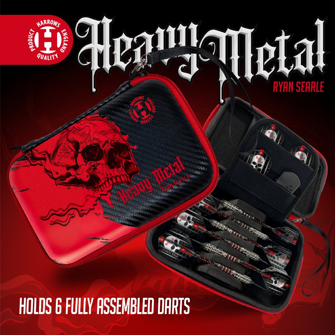 Heavy Metal's new darts wallet is now available.

Made using rigid EVA material, this cases can hold two sets of fully assembled darts and offer significant extra internal storage.

Find out more 👉harrowsdarts.com/collections/20…

#HarrowsLaunch26