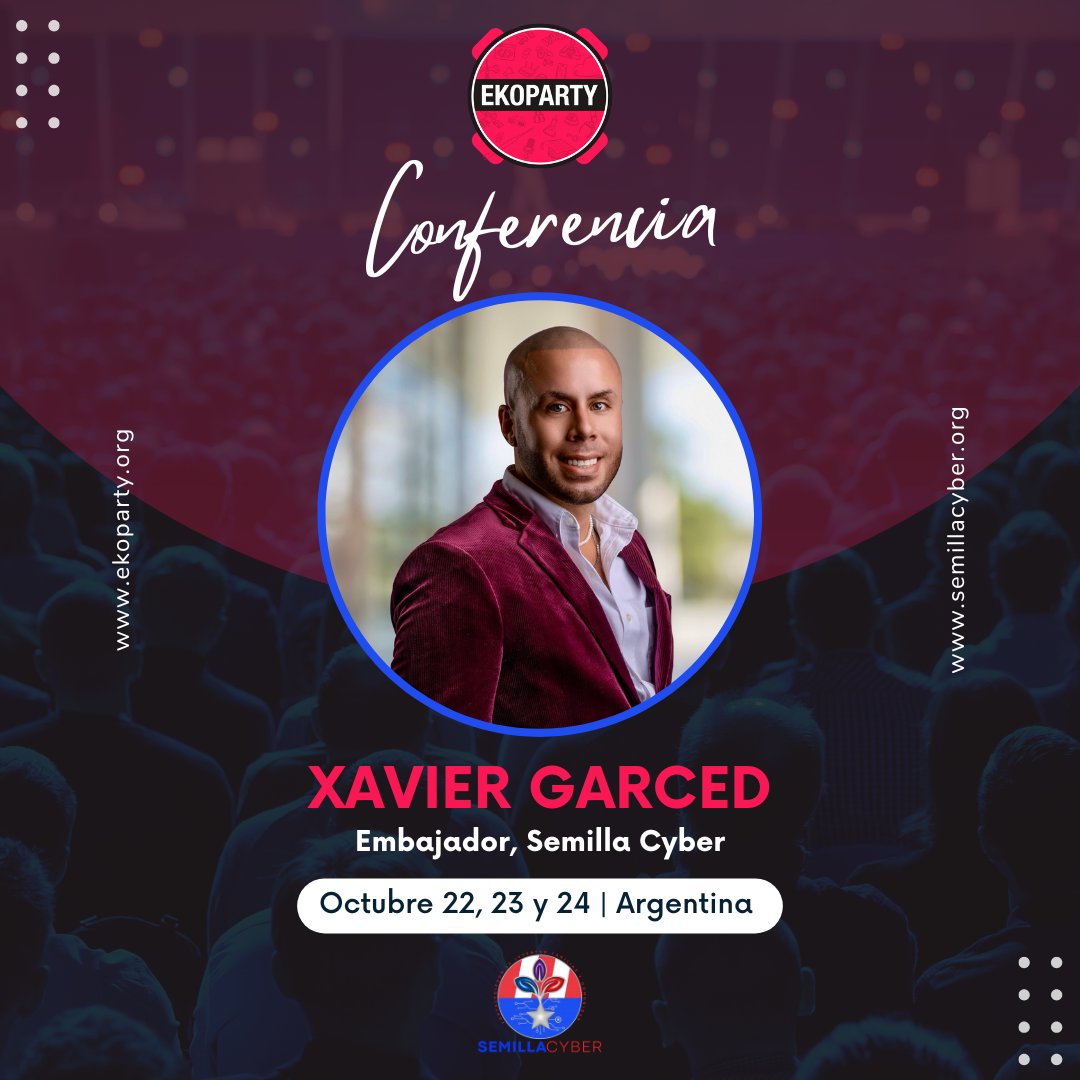 🌐 ¡Estamos listos para #Ekoparty2025! 🇦🇷
Nuestro embajador Xavier Garced representará a @SemillaCyber los días 22-24 de octubre y apoyaremos el Cloud Security Space Village ☁️🔐
¡Innovación, conocimiento y comunidad en un solo lugar! 💡🔥
#SemillaCyber #CloudSecuritySpace