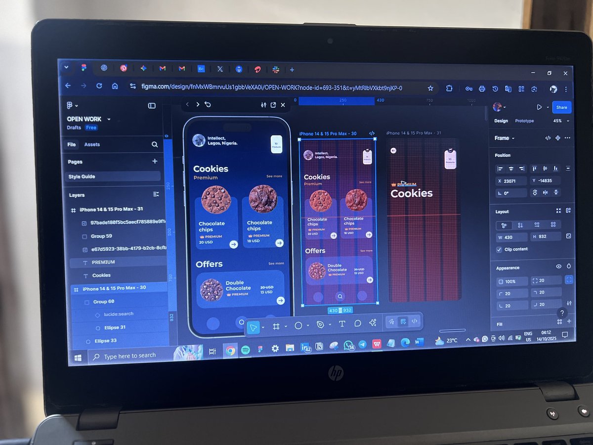 IntellectUIUX's tweet image. WIP 🚧
#UIDesign #UXDesign #foodtech #cookiesapp #Dessertlovers #DesignInspiration #Figma