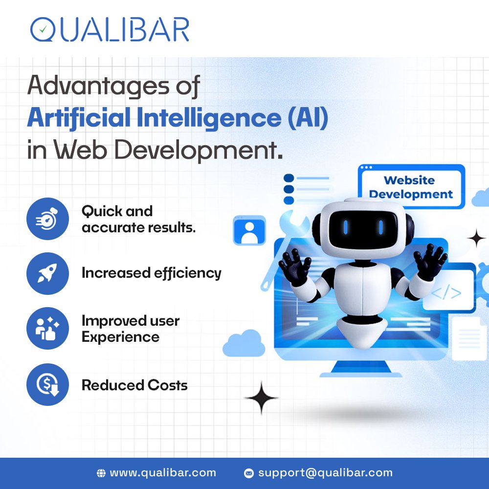 QualibarInc's tweet image. Artificial Intelligence is changing the way we build for the web — making websites smarter, faster, and more intuitive than ever.
Visit us at: qualibar.com to learn more.
#Qualibar #ArtificialIntelligence #AIinWebDevelopment #WebDevelopment #AITechnology