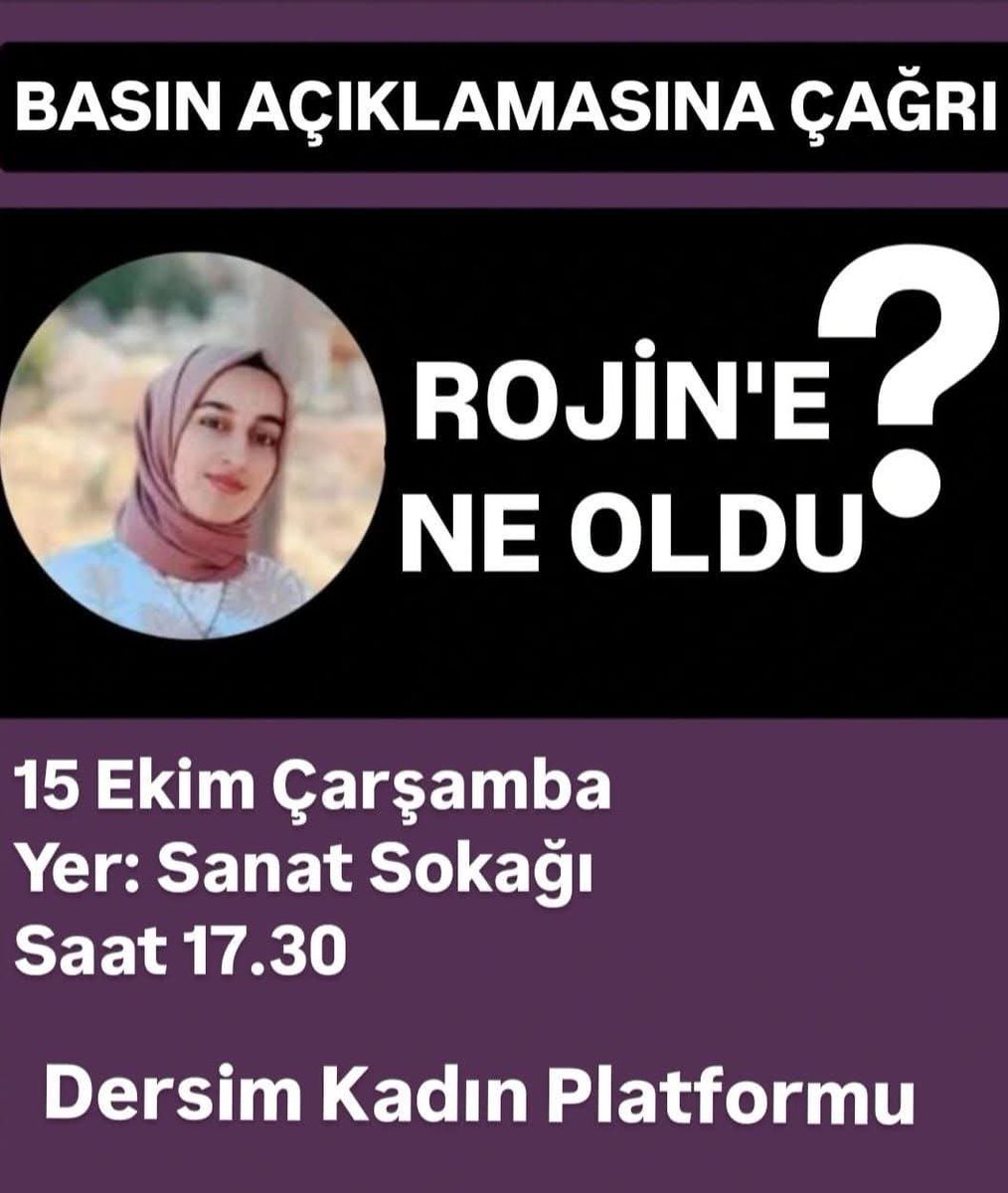 Şüpheli kadın ölümlerinin üstü örtülüyor, gerçekler ve erkek failler gizleniyor! 

#RojineNeOldu #RojinİçinAdalet demek için tüm kadın arkadaşlarımızı yapacağımız basın açıklamasına davet ediyoruz.