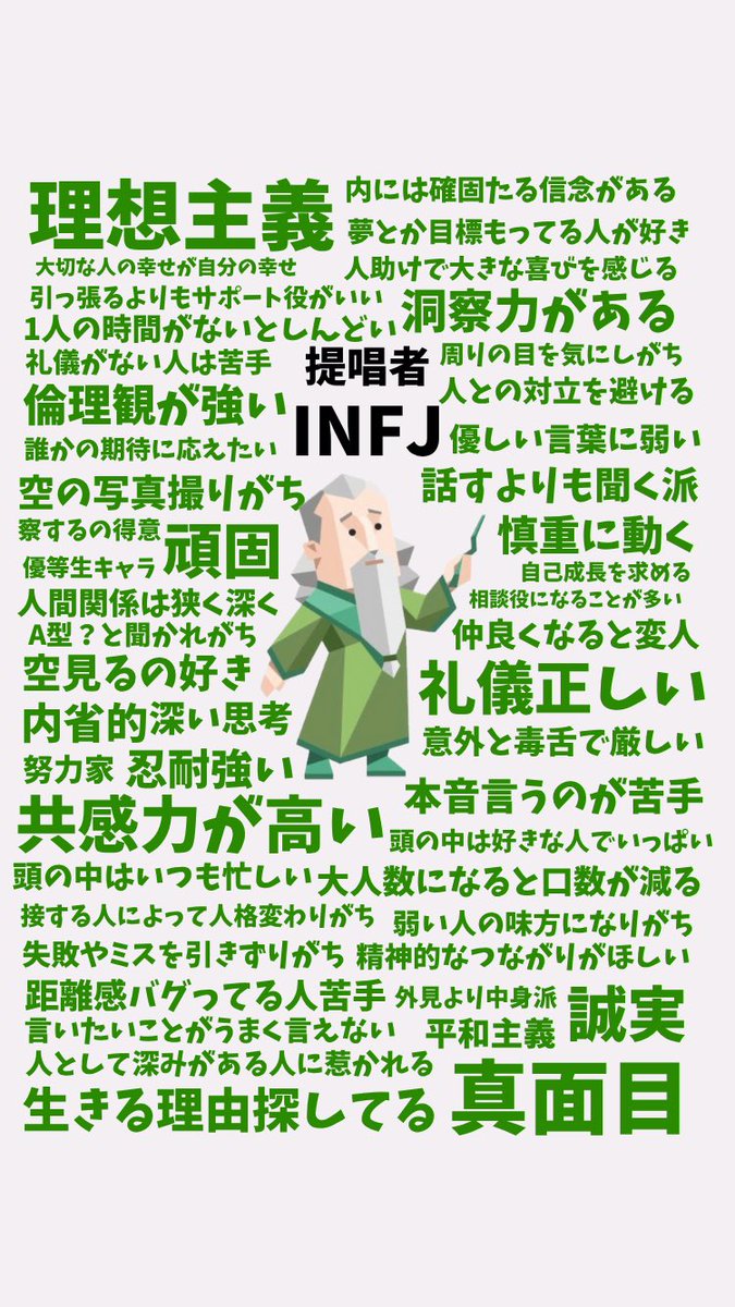 INFJの特徴まとめ🔻🔻🔻