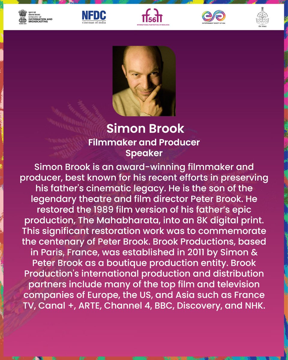 Join Filmmaker and Producer Simon Brook as he delves into “Unlocking the Archives: Redefining Cinematic History through Restoration – Case Study on Mahabharata.”

Discover how the 8K restoration of Peter Brook’s The Mahabharata (1989) redefines cinematic preservation and connects
