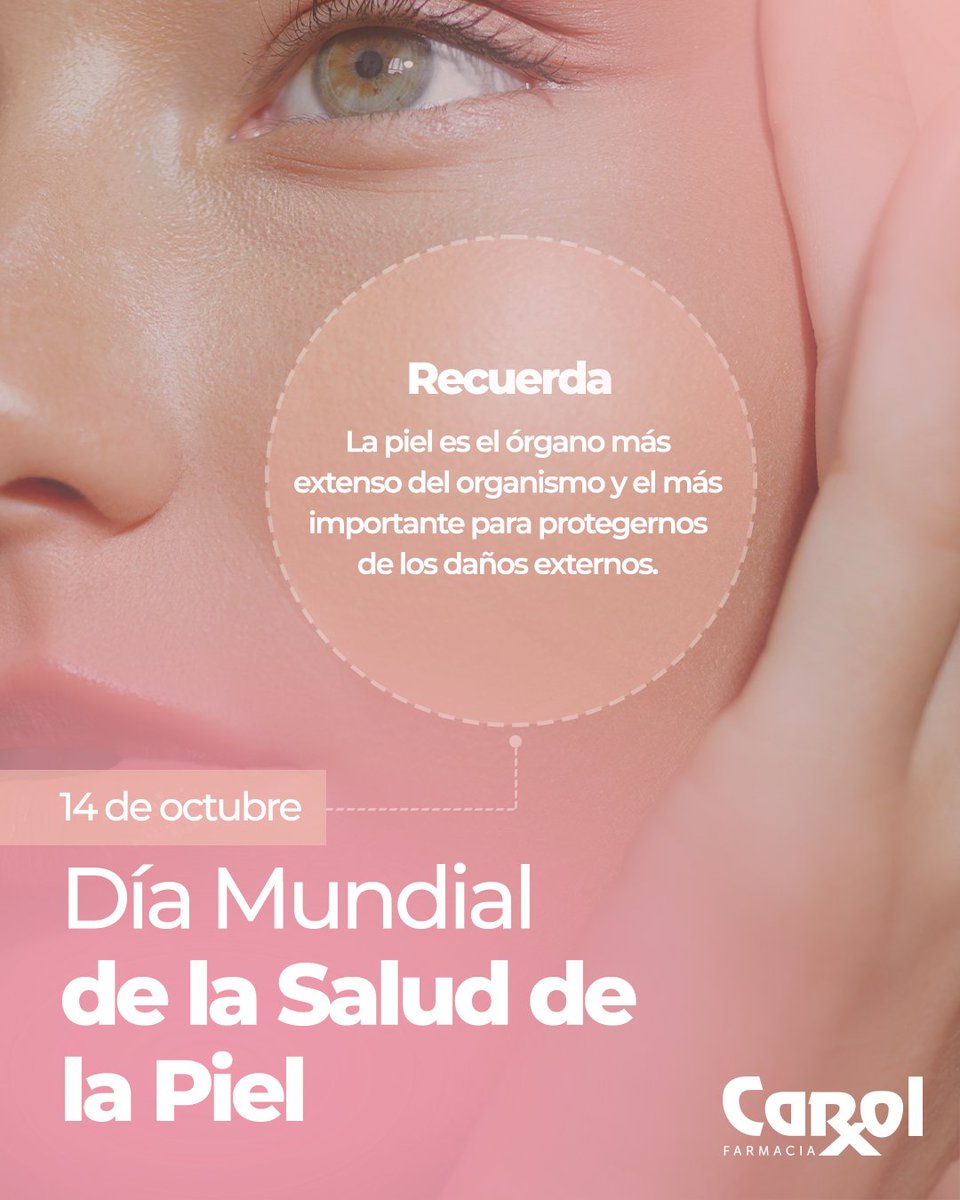 ¡Tu piel merece cuidados todos los días!

Aprovechamos este día para recordarte  la importancia cuidarla desde dentro con buenos hábitos  y con productos que la mantengan saludable, protegida y radiante desde fuera.

#FarmaciaCarol
