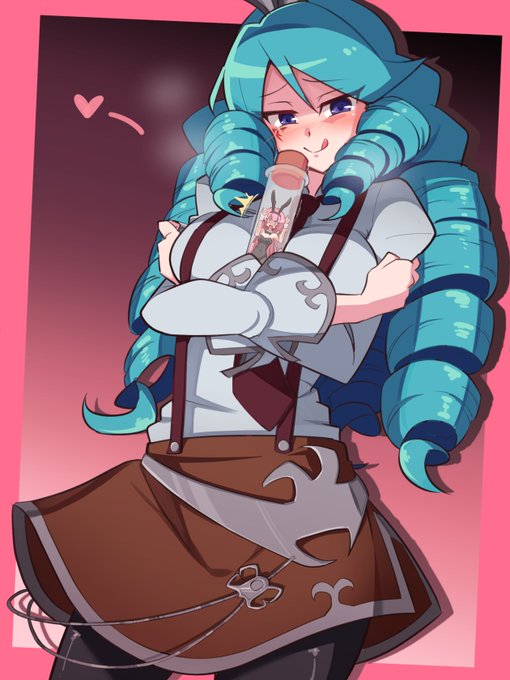 skeb納品しました!依頼主様のオリジナルキャラクターがピンクバニーちゃんを閉じ込めた試験管を愛おしそうに抱きかかえる…一体何に使われてしまうのでしょうか 