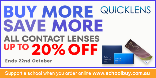 Spend and save up to 20% with a coupon code at Quicklens and don't forget to choose a #school to support with your purchase at schoolbuy.com.au/quicklens.