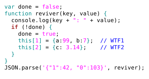 erikcorry's tweet image. A little JS quiz (in reply) for those who think they know JS