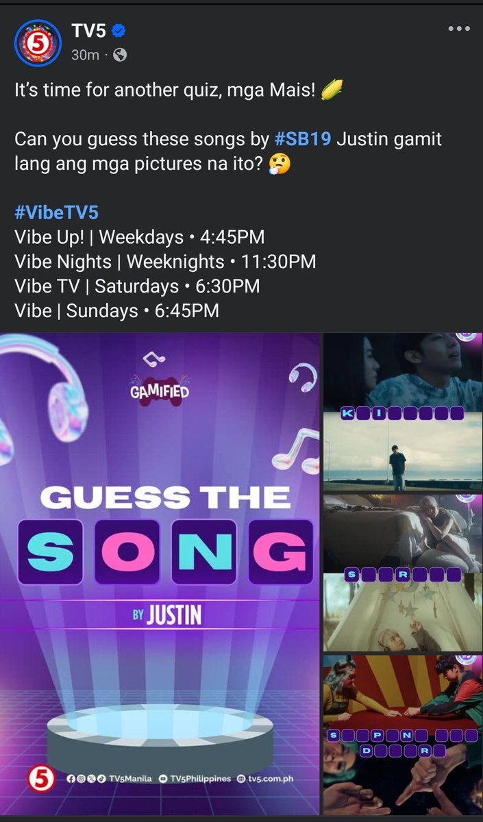 Answer the quiz of <a href="/TV5manila/">TV5</a> mga mais. Easy lang nito sa inyo for sure. 🤭

facebook.com/share/p/1FcyVf…

#NETIZENSCHOICE #JUSTINDEDIOS for Asian Celebrity of the Year #ACOTY2025 #ACOTY2025JUSTINDEDIOS <a href="/thenreport/">The Netizens Choice Magazine</a>

#SB19_JUSTIN <a href="/justintdedios/">justin</a>