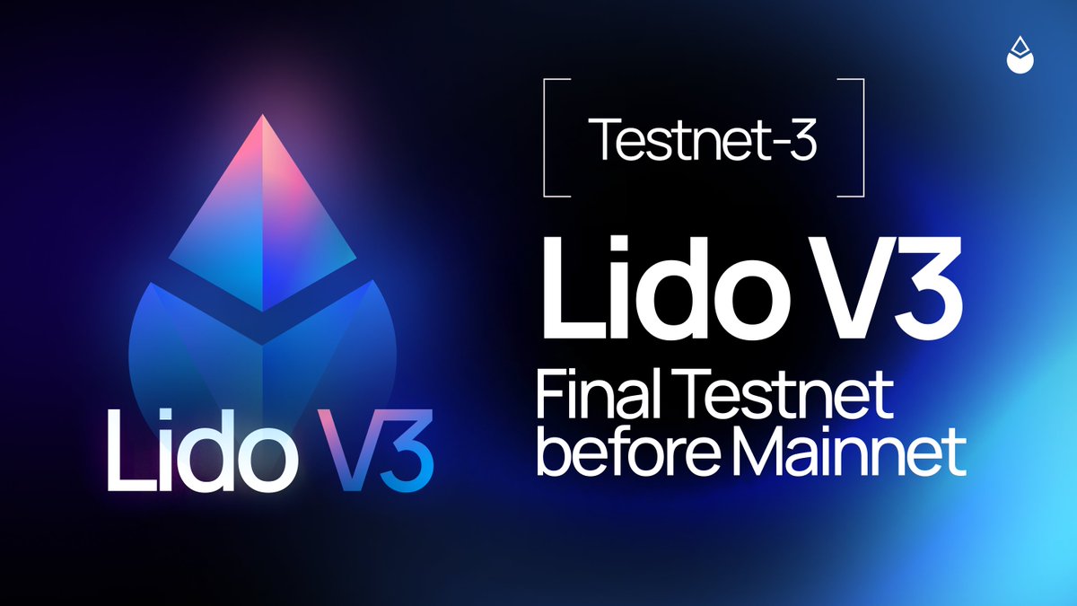 Lido V3 stVaults Testnet-3 is live

Following Lido DAO’s design &amp; implementation approval, this is the last stop before Lido V3 ships to mainnet.

Gratitude to the community of builders whose feedback shaped every testnet phase!

↓