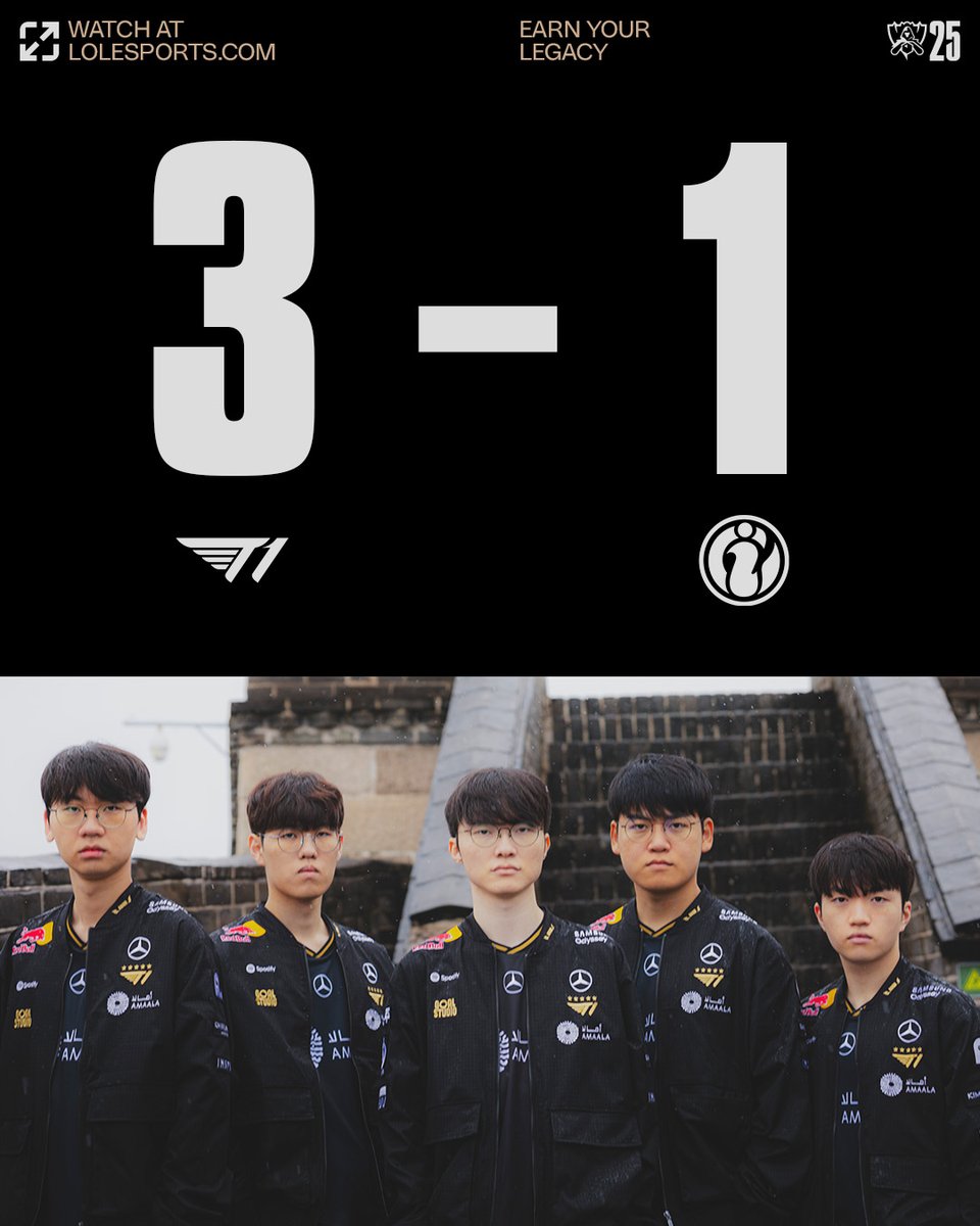 #T1WIN 

<a href="/T1LoL/">T1 LoL</a> take down <a href="/invgaming/">Invictus Gaming</a>! #Worlds2025