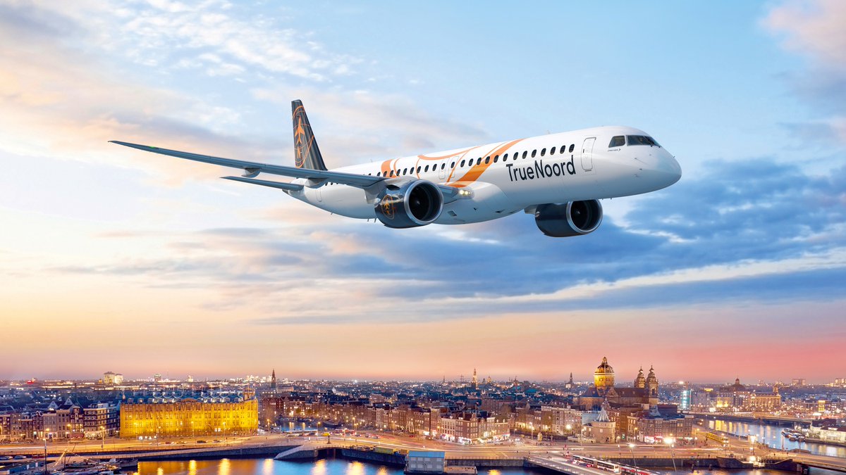 NEWS | TrueNoord places firm order for 20 Embraer E195-E2 aircraft and secures purchase rights for up to 30 additional jets. Read full news: embraer.com/media-center/e…