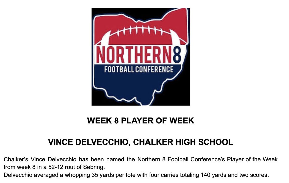 Congratulations to Chalker's Vince Delvecchio!