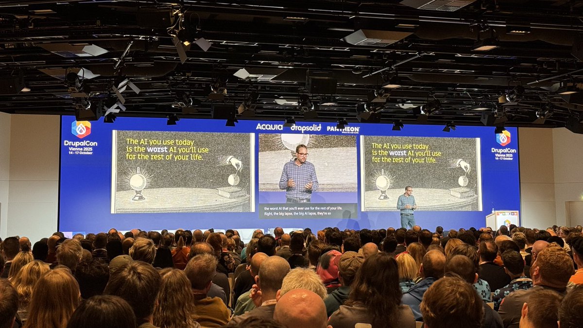 ryanszrama's tweet image. Enjoying the framing of this @Dries-note, premised on the idea that like it or hate it, the map of the web’s future (and #Drupal’s by extension) is rapidly changing. Even if a commercial bubble pops, the paradigm shift is not going away and needs to be met head on.