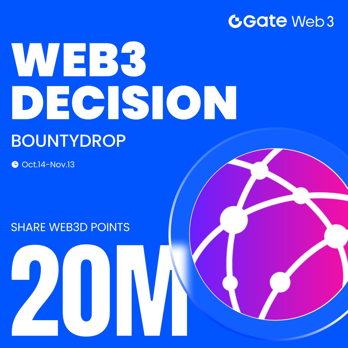 GateWeb3_HQ's tweet image. 🔥#GateWeb3 & @web3decision #BountyDrop is Live!
Complete the Tasks to Share 20,000,000 Web3D Points
✅ Hold assets worth at least 10 $USDT (or equivalent) in Gate Web3 across the BSC chain.
✅ Join the Web3 Decision Telegram group
✅ Join the Web3 Decision Telegram channel…