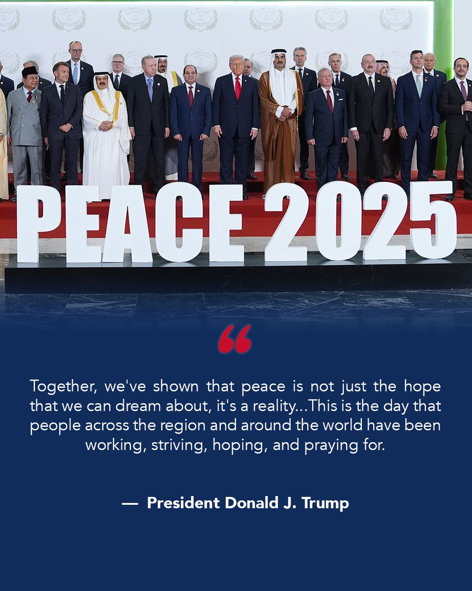 Thanks to <a href="/POTUS/">President Donald J. Trump</a> @RealDonaldTrump’s leadership, every remaining hostage is home and hope has returned to the region. The Gaza Peace Deal is a monumental accomplishment for President Trump and his team including <a href="/SecRubio/">Secretary Marco Rubio</a>, <a href="/SEPeaceMissions/">Special Envoy Steve Witkoff</a> Steve Witcoff and <a href="/jaredkushner/">Jared Kushner</a>. There is