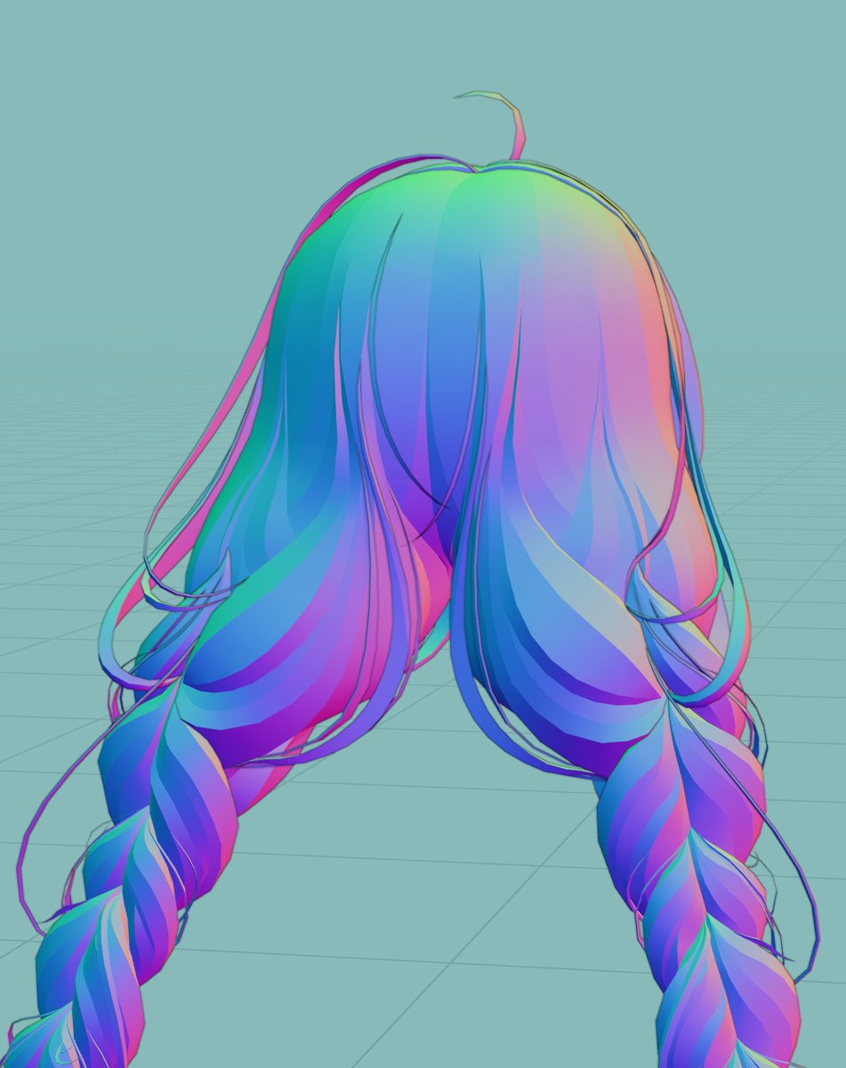 gray_laperm's tweet image. ややこしい後ろ髪も整え中
板ポリのハリボテなのでシーム切りやすそうかな？

#b3d #blender