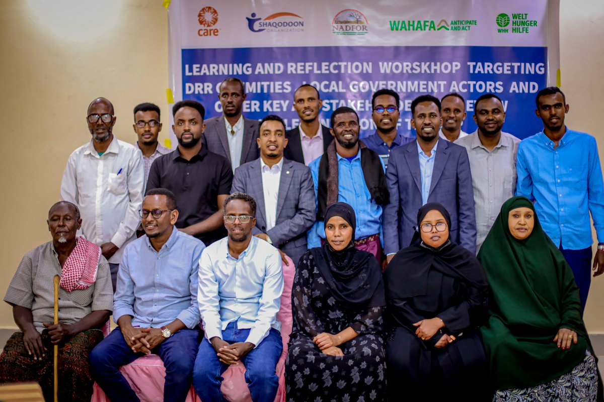 Shaqodoonorg's tweet photo. Shaqodoon, with @caresom &amp; @Welthungerhilfe, held a Learning &amp; Reflection Workshop in Hargeisa to review the Anticipatory Action Plan. The session brought DRR committees &amp; partners together to strengthen accountability, early action &amp; community resilience. #DRR #Somaliland https://t.co/KaR4eRD47C