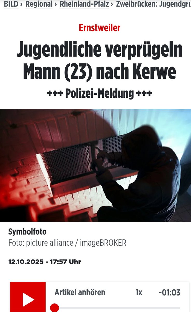 Für die Demokratie (@jurgensieg79970) on Twitter photo Jetzt passiert das auch in einer kleinen Stadt in der Nähe von #frankreich.
20 „#Fachkräfte“ haben einen 23-Jährigen #krankenhausreif geschlagen.
Wann hört dieser Wahnsinn endlich auf?
<a href="/TimKoffiziell/">Tim Kellner</a>
<a href="/Alice_Weidel/">Alice Weidel</a>
<a href="/kitchen_news_de/">kitchen news</a>
<a href="/DrKissler/">Alexander Kissler</a>
<a href="/MitAktien/">Kolja Barghoorn</a> Jetzt passiert das auch in einer kleinen Stadt in der Nähe von #frankreich.
20 „#Fachkräfte“ haben einen 23-Jährigen #krankenhausreif geschlagen.
Wann hört dieser Wahnsinn endlich auf?
<a href="/TimKoffiziell/">Tim Kellner</a>
<a href="/Alice_Weidel/">Alice Weidel</a>
<a href="/kitchen_news_de/">kitchen news</a>
<a href="/DrKissler/">Alexander Kissler</a>
<a href="/MitAktien/">Kolja Barghoorn</a>