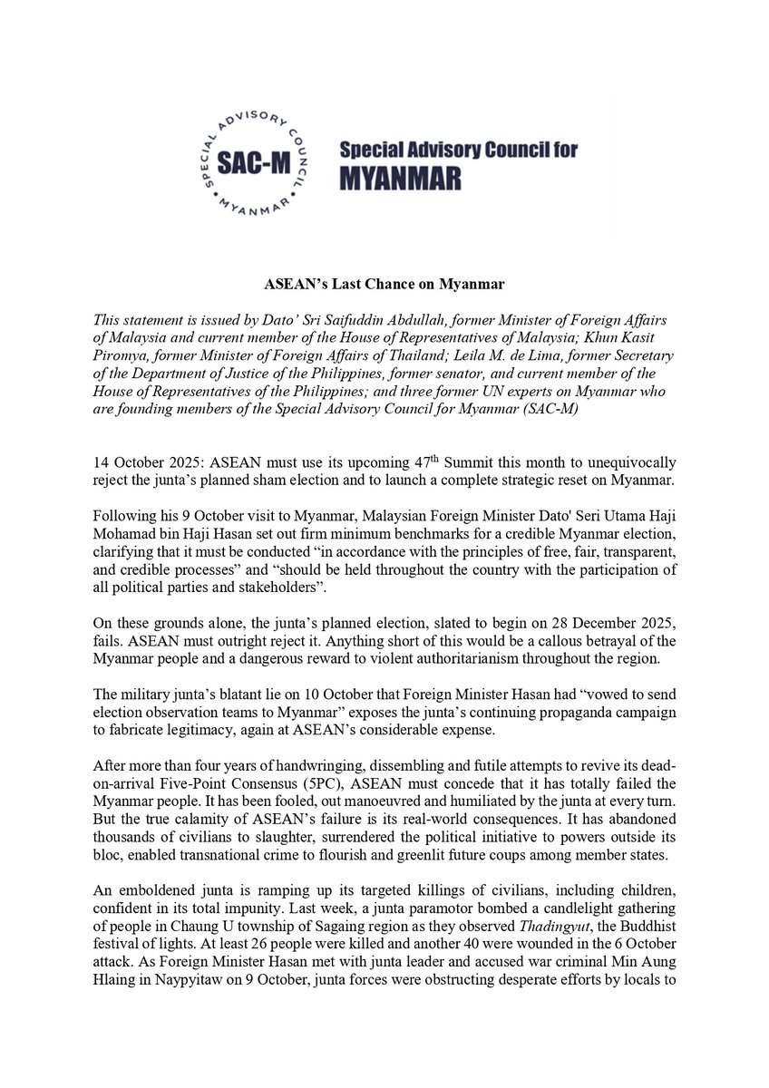 Special Advisory Council for Myanmar tweet media