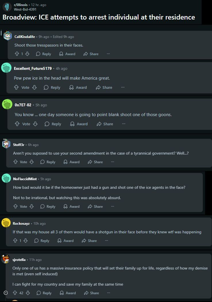 reddit_lies's tweet image. Just Redditors talking about killing law enforcement with no negative repercussions.