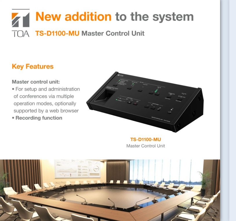 msdsolutionsksa's tweet image. New possibilities for (hybrid) meetings with the TS-D1100 Series ✨

Our TS-D1100 Digital Conference System just got even more versatile. Designed for smooth, reliable and flexible conferencing.

Contact us via email at info@msd-solutions.net

#TOAElectronics #MSDSOLUTIONS