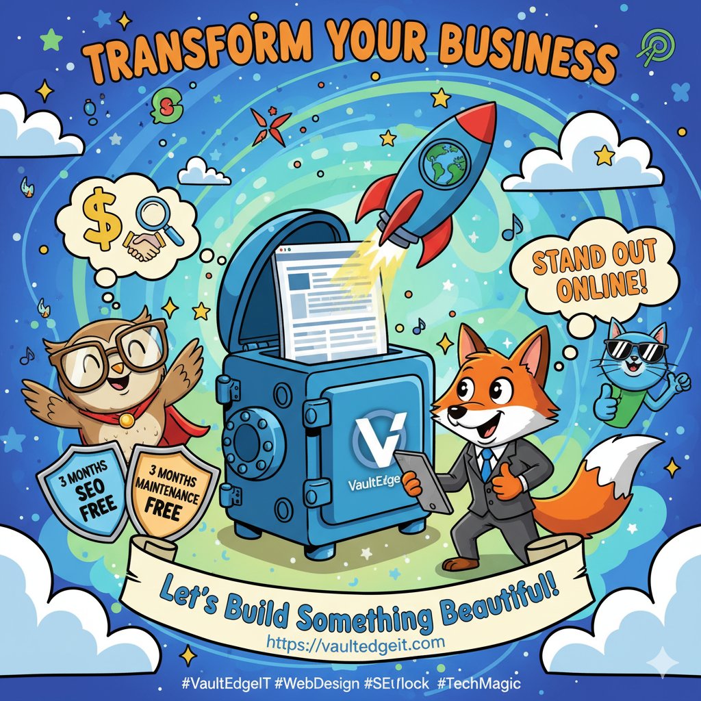 VaultEdgeITMSP's tweet image. 🚀 Your business deserves more than just a website — it deserves a digital identity!
🌐 Get your dream website built by VaultEdge IT and enjoy:
Let’s make your brand shine online! 💙
👉 vaultedgeit.com
#VaultEdgeIT #WebDesign #SEO #Turlock #SmallBusiness #DigitalMarketing