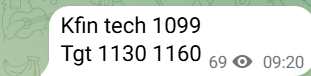 stockburst9's tweet image. #KFINTECH 

1099 TO 1160 

CAPTURED +5% BTST